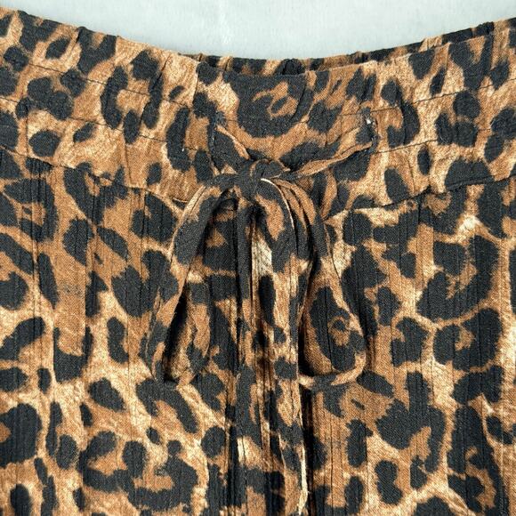 Robert Louis Pants Womens Large Brown Black Animal Print Rayon Pull-on Capri - Picture 5 of 9